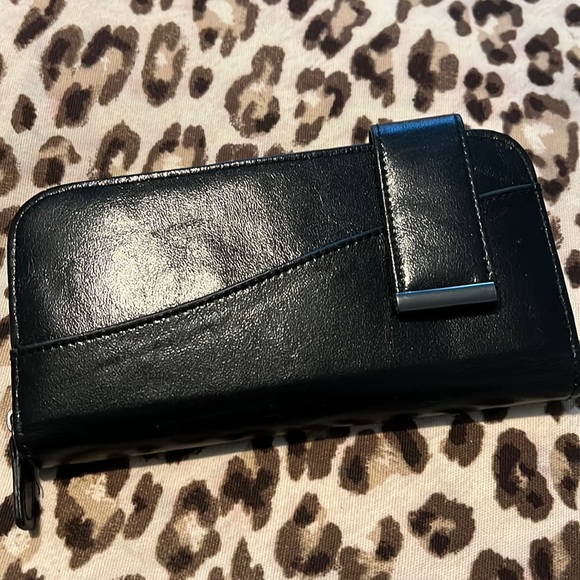Handbags - Black Patent Leather Wallet w/ Checkbook Cover
